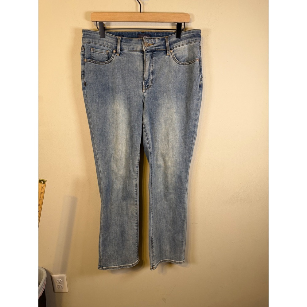 NYDJ Womens Marilyn Straight Jeans Lift Tuck Blue 12P